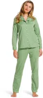 Pastunette dames Pyjama Satijn - Green Stripe - thumbnail