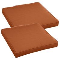 Set van 2x stuks hesperide tuinstoelkussen - terra bruin - uv-bestendig - 40x4 cm