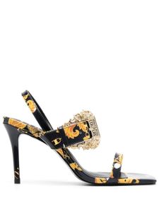 Versace Jeans Couture sandales imprimées à bout carré 85 mm - Noir