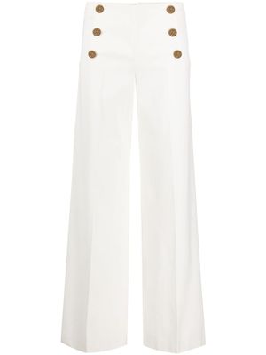 RED Valentino pantalon palazzo à boutons embossés - Blanc