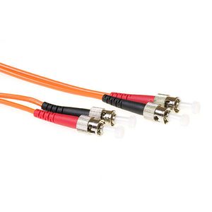 ACT RL1551 Glasvezel Duplex Patchkabel | LSZH | Multimode | 50/125 | OM2 | ST Connectoren | 1,5 meter