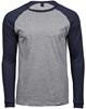 Tee Jays TJ5072 Men´s Baseball Tee - Heather/Navy - L