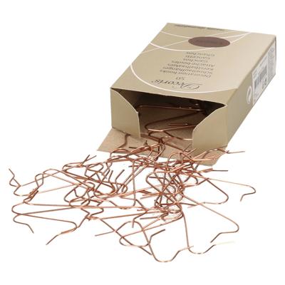 Decoris Kerstbalhaakjes - 200x - koper - 3.5 cm - kerstballen haakjes
