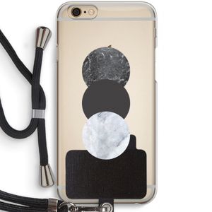 Marmeren cirkels: iPhone 6 / 6S Transparant Hoesje met koord