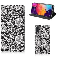 Samsung Galaxy A50 Smart Cover Black Flowers