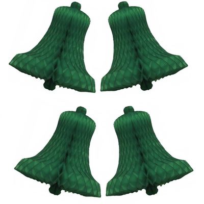 4x Kerstklokken van papier groen