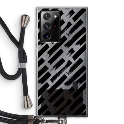 Zwarte vegen: Samsung Galaxy Note 20 Ultra / Note 20 Ultra 5G Transparant Hoesje met koord