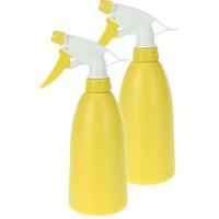 Plantenspuit - 2x - geel - 480 ml - kunststof - 11 x 8 x 23 cm - plantensproeier