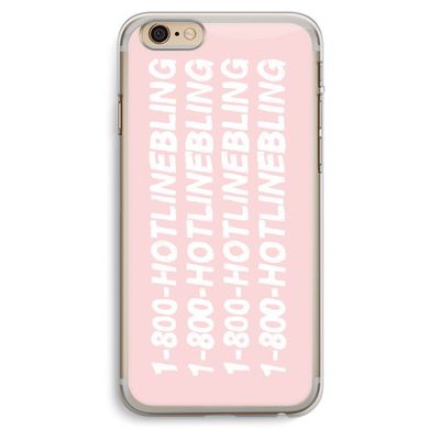 Hotline bling pink: iPhone 6 Plus / 6S Plus Transparant Hoesje