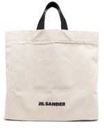 Jil Sander sac cabas en lin à logo imprimé - Tons neutres - thumbnail