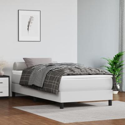 Boxspring met matras kunstleer wit 90x200 cm