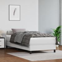 Boxspring met matras kunstleer wit 90x200 cm