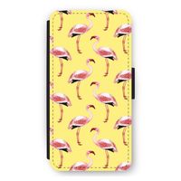 Flamingo's geel: iPhone 11 Flip Hoesje