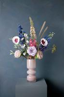 Zijden Kunstbloemen Boeket Table d&apos;Hôtes Grande met Luxe Design Vaas | Madame Fleurie