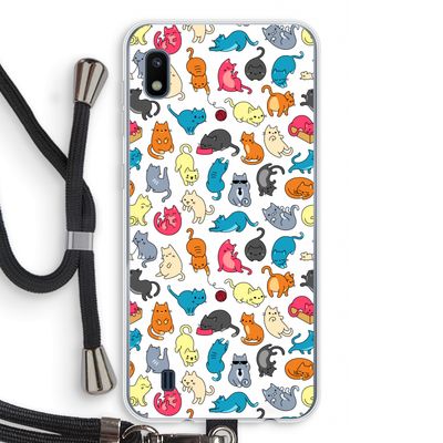 Kleurrijke katten: Samsung Galaxy A10 Transparant Hoesje met koord