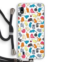 Kleurrijke katten: Samsung Galaxy A10 Transparant Hoesje met koord