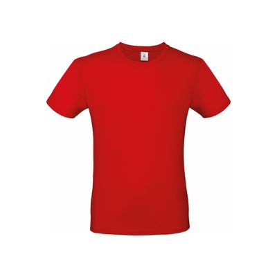 Rood basic grote maten t-shirt met ronde hals voor heren van katoen