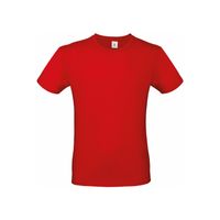 Rood basic grote maten t-shirt met ronde hals voor heren van katoen 4XL  - - thumbnail