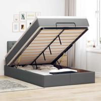 Bed met matras 120x200 cm stof donkergrijs