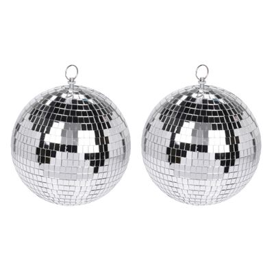 3x Grote zilveren disco kerstballen discoballen/discobollen glas/foam 12 cm