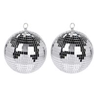 3x Grote zilveren disco kerstballen discoballen/discobollen glas/foam 12 cm