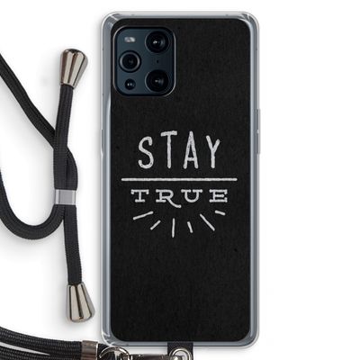 Stay true: Oppo Find X3 Transparant Hoesje met koord