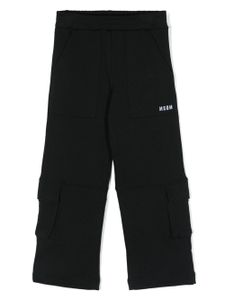 MSGM Kids pantalon de jogging à coupe droite - Noir