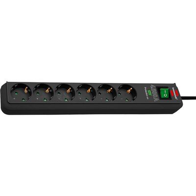 Brennenstuhl Eco-Line 13500A +surge protection 6x stekkerdoos