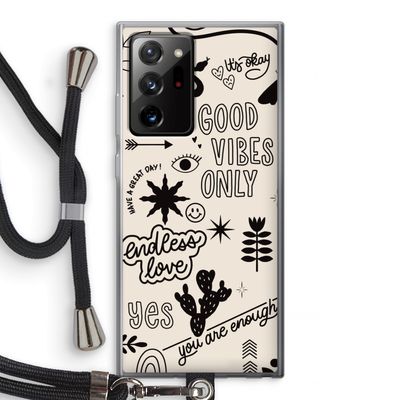 Good vibes: Samsung Galaxy Note 20 Ultra / Note 20 Ultra 5G Transparant Hoesje met koord