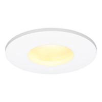 Barcelona - LED platte inbouwspots met lage inbouwdiepte 60mm - 6 Watt 570 Lumen - 2700K Warm wit - GU10 LED Module - Dimbaar - Rond - IP44 voor badkamer, buiten en binnen - Wit
