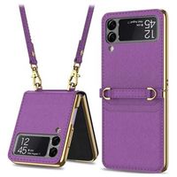 GKK Mirror Samsung Galaxy Z Flip3 5G Hybrid Case - Paars