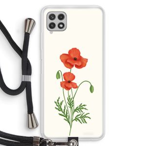 Red poppy: Samsung Galaxy A22 4G Transparant Hoesje met koord