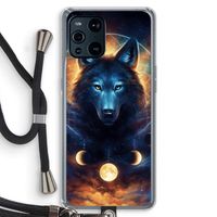 Wolf Dreamcatcher: Oppo Find X3 Transparant Hoesje met koord