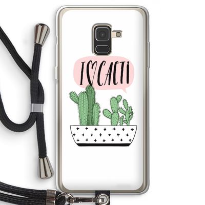 I love cacti: Samsung Galaxy A8 (2018) Transparant Hoesje met koord