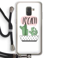 I love cacti: Samsung Galaxy A8 (2018) Transparant Hoesje met koord