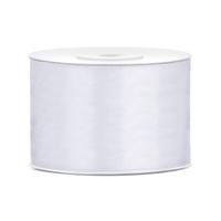 Partydeco Cadeaulint - wit - 5 cm x 25 meter - satijn - sierlint - inpakken - decoratie