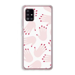 Hands pink: Samsung Galaxy A51 5G Transparant Hoesje