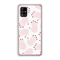 Hands pink: Samsung Galaxy A51 5G Transparant Hoesje