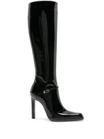 Saint Laurent bottes en cuir verni - Noir