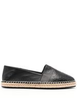 Calvin Klein espadrilles en cuir à logo embossé - Noir