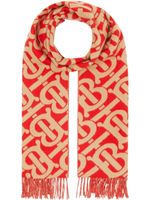 Burberry écharpe à motif monogrammé - Rouge