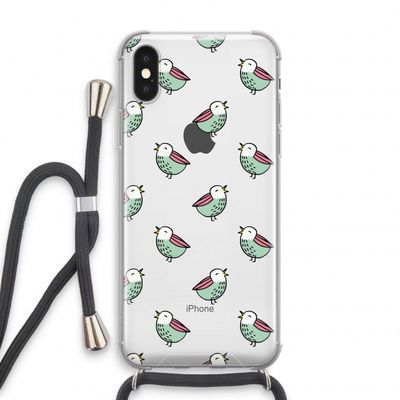 Vogeltjes: iPhone X Transparant Hoesje met koord