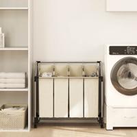 VidaXL Wassorteerder met 4 zakken staal crème