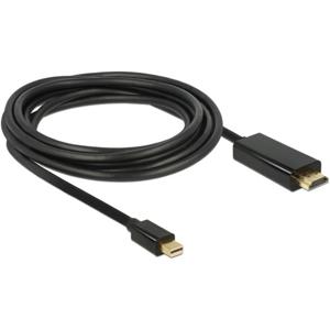 Delock 83698 DisplayPort-kabel HDMI / Mini-displayport Aansluitkabel Mini DisplayPort-stekker, HDMI-A-stekker 1 m Zwart Vergulde steekcontacten, Afgeschermd