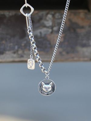 Vintage Kat Ronde Hanger Halsketting