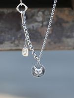 Vintage Kat Ronde Hanger Halsketting - thumbnail