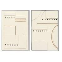 Schilderij Home ESPRIT Wit Modern Scandinavisch 62 x 4,5 x 92 cm (2 Stuks)