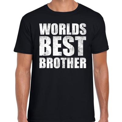 Worlds best brother - broer - cadeau t-shirt - zwart - voor heren