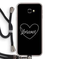 Forever heart black: Samsung Galaxy J4 Plus Transparant Hoesje met koord