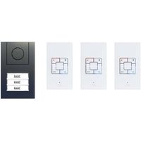 m-e modern-electronics Vistus AD ALU 4030 A Vistus Complete set voor Deurintercom Kabelgebonden Driegezinswoning Antraciet